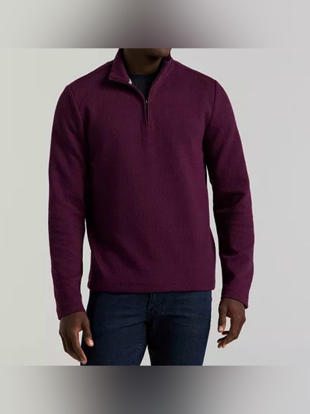 Perry Ellis Burgundy Quarter Zip Pullover Sweater Cotton SZ XL NWT